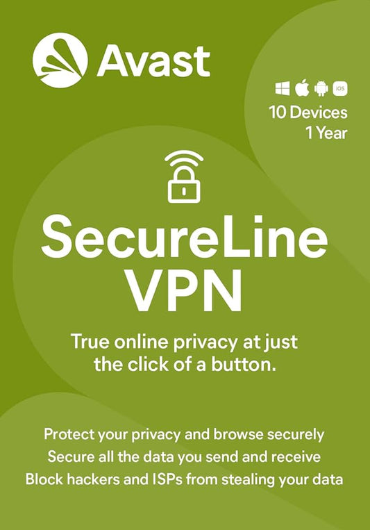 AVAST SECURELINE VPN (10 DEVICES, 1 YEAR) - PC - OFFICIAL WEBSITE - MULTILANGUAGE - WORLDWIDE