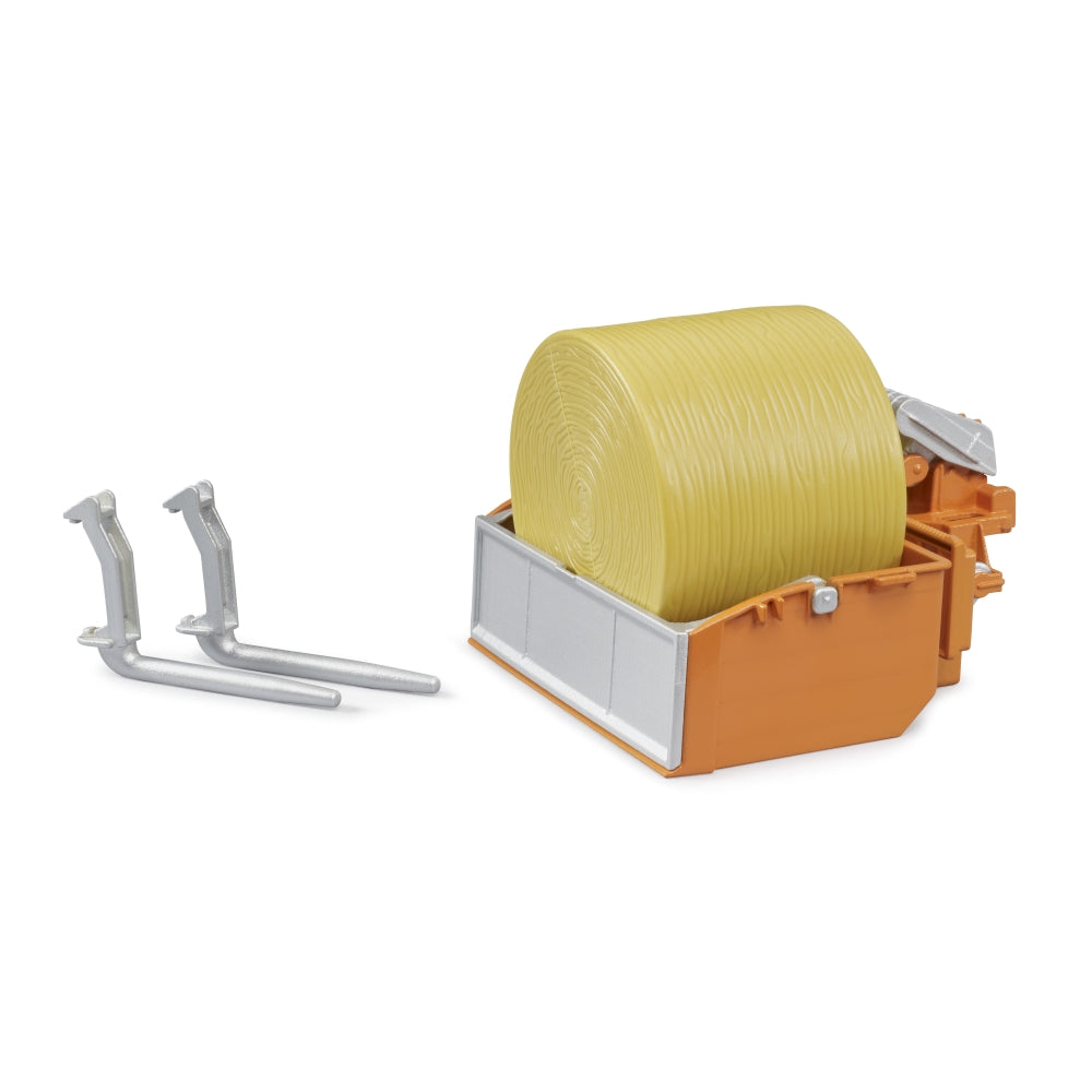 ACCESORII PENTRU TRACTOR LADA DE INCARCARE FURCI SI UN BALOT ROTUND - BRUDER (BR02353)