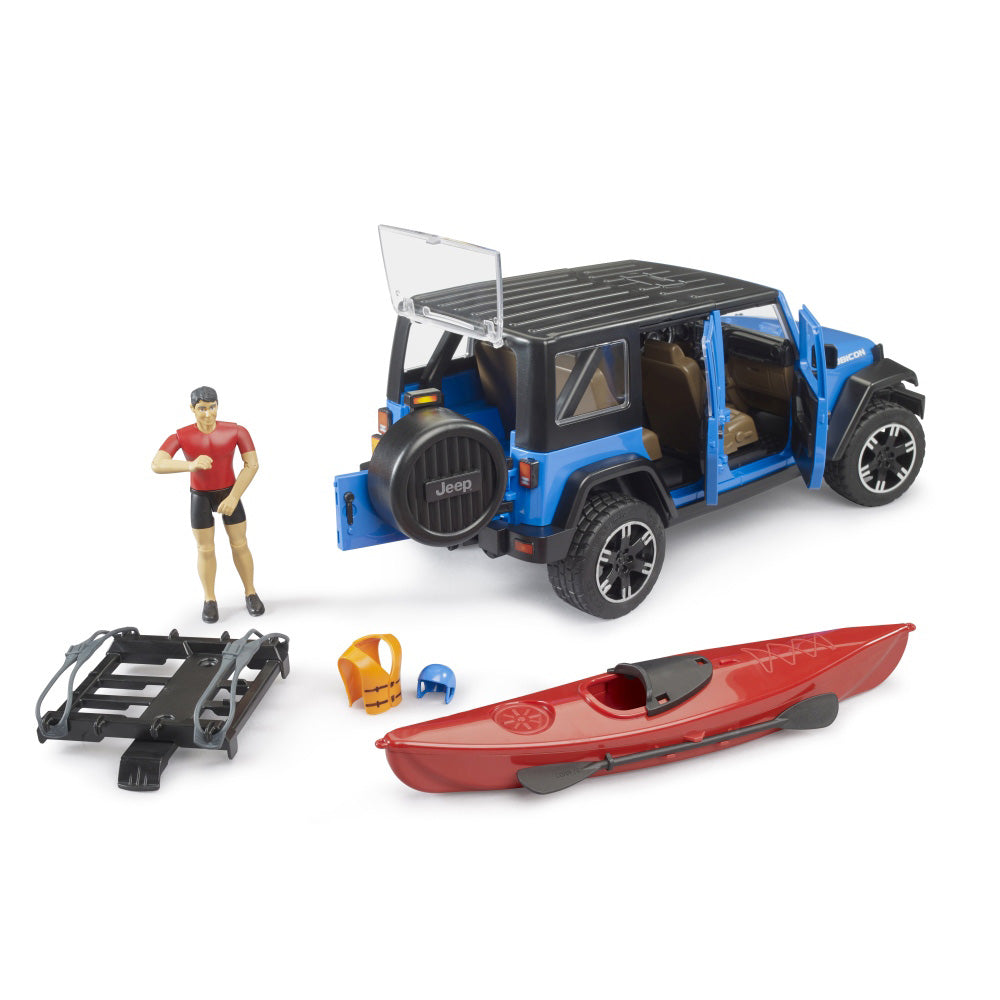 JEEP WRANGLER RUBICON UNLIMITED CU CAIAC SI FIGURINA - BRUDER (BR02529)