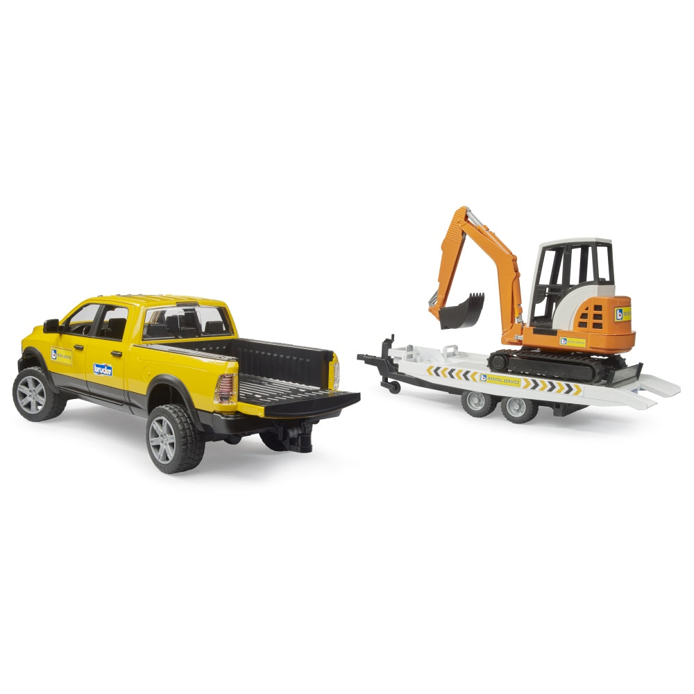 MASINA RAM 2500 CU REMORCA SI MINI EXCAVATOR - BRUDER (BR02546)