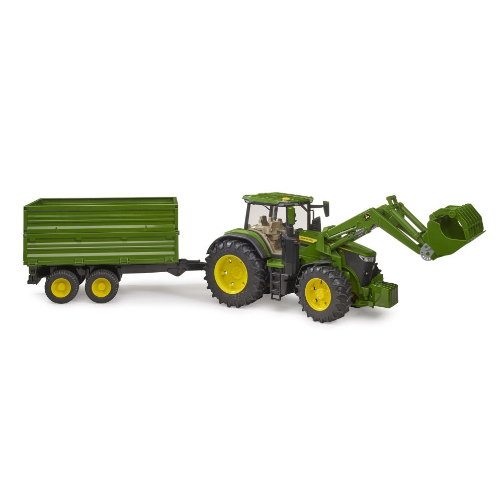 TRACTOR JOHN DEERE 7R 350 CU INCARCATOR FRONTAL SI REMORCA BASCULANTA PE OSIE - BRUDER (BR03155)