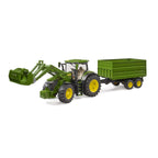TRACTOR JOHN DEERE 7R 350 CU INCARCATOR FRONTAL SI REMORCA BASCULANTA PE OSIE - BRUDER (BR03155)
