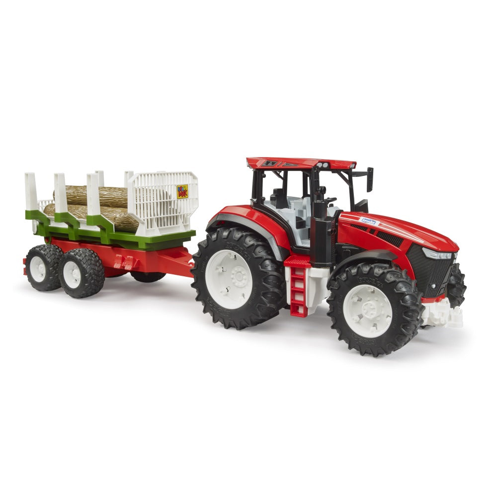 TRACTOR ROADMAX CU REMORCA FORESTIERA SI 3 BUSTENI - BRUDER (BR03453)