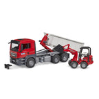 MAN TGS TRUCK WITH ROLL OFF CONTAINER AND COMPACT LOADER SCHAFFER - BRUDER (BR03767)
