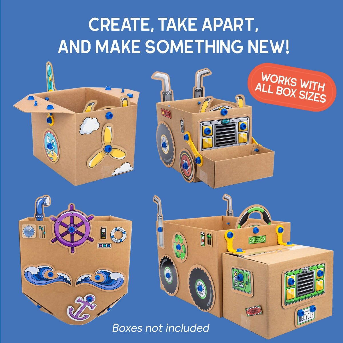SET DE CREATIE BOXINEERS™ - VEHICULE DIN CARTON - EDUCATIONAL INSIGHTS (EI-1513)