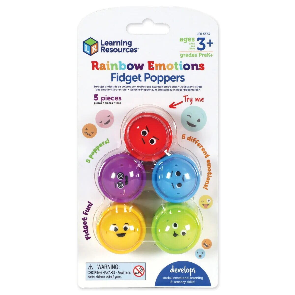 SET JUCARII FIDGET POPPERS - EMOTII - LEARNING RESOURCES (LER5573) - Libelula Vesela - Jucarii