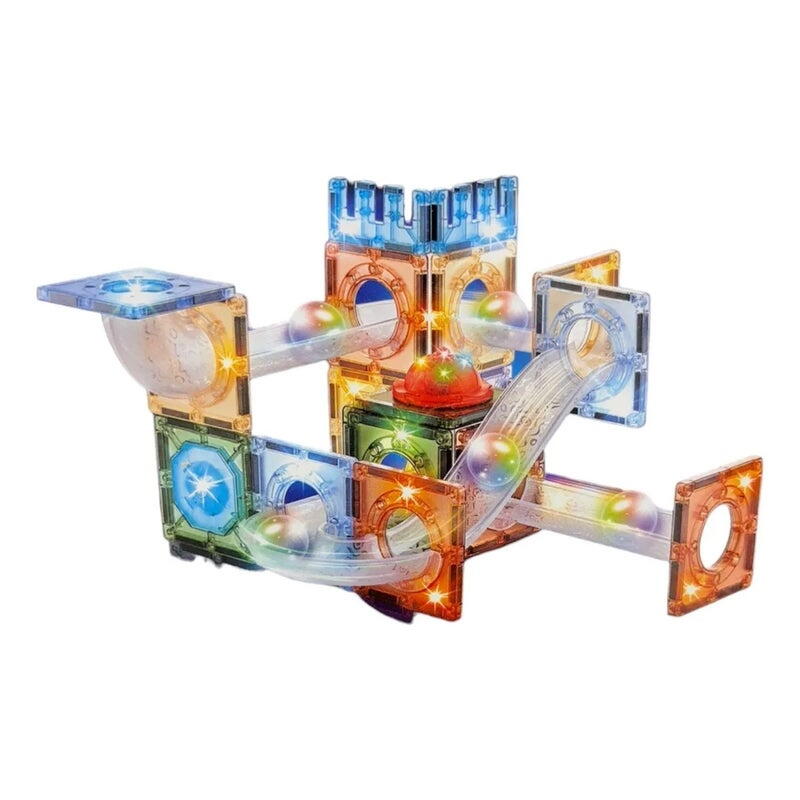 LABIRINTUL MEU MAGNETIC CU LUMINI - 54 PIESE (7.5 CM) - BUFNITEL (CH1177)