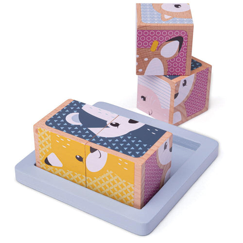 PUZZLE CUBIC - ANIMALUTE VESELE - BIGJIGS TOYS (33027)