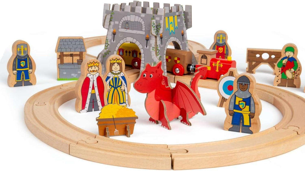 SET TRENULET - AVENTURI LA CASTEL - BIGJIGS TOYS (BJT617)