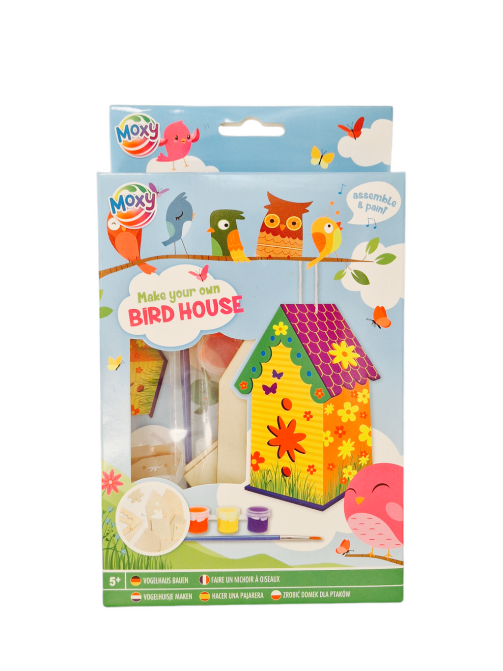 MINI BIRDHOUSE WITH FLOWERS - MOXY (620011-1)