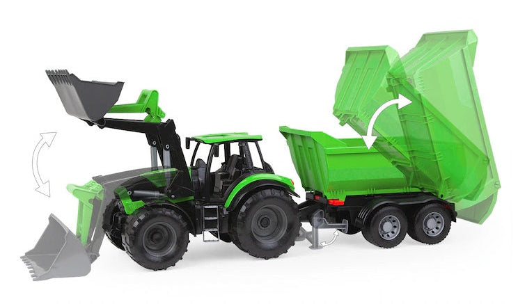 TRACTOR CU REMORCA DEUTZ-FAHR, 76 CM LUNGIME - LENA (LE04617)