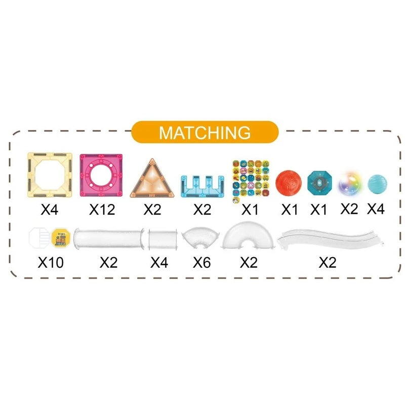 LABIRINTUL MEU MAGNETIC CU LUMINI - 54 PIESE (7.5 CM) - BUFNITEL (CH1177)
