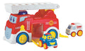 MASINA DE POMPIERI, 2 VEHICULE INCLUSE, LUMINI, SUNETE SI MELODII - RS TOYS (RS12172)