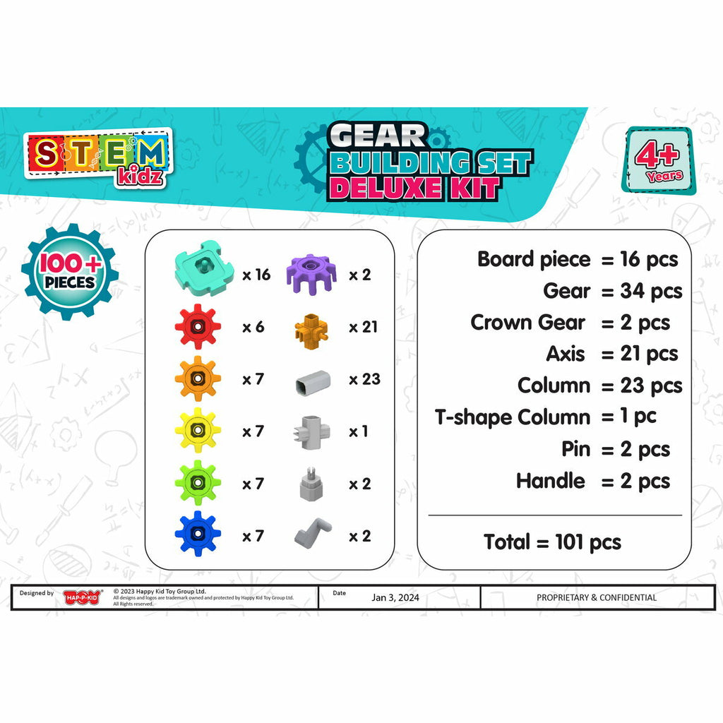 SET DE CONSTRUCTIE CU ROTITE DELUXE (100 PIESE) - STEM KIDZ (4359)