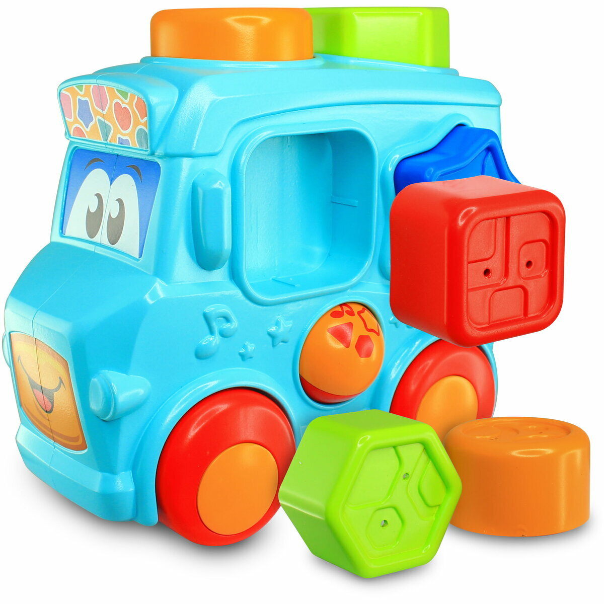 SET 3 IN 1 - AUTOBUZ CU SORTATOR, CILINDRU & TURNULET CU BILE - LITTLE LEARNER (4573)