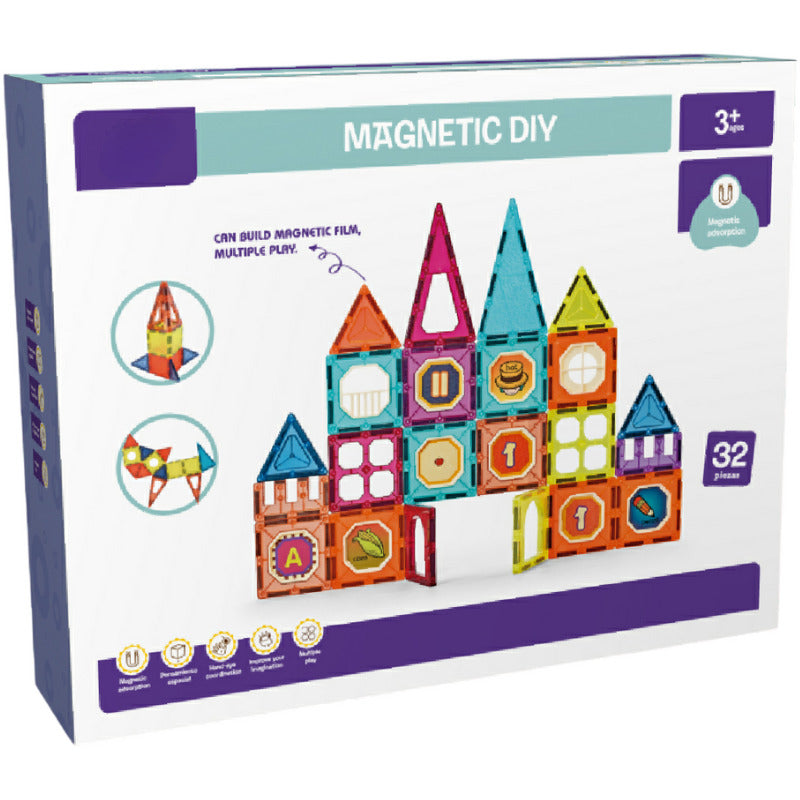 SET DE CONSTRUCTIE MAGNETIC - 32 PIESE (7.5 CM) - BUFNITEL (CH1019)
