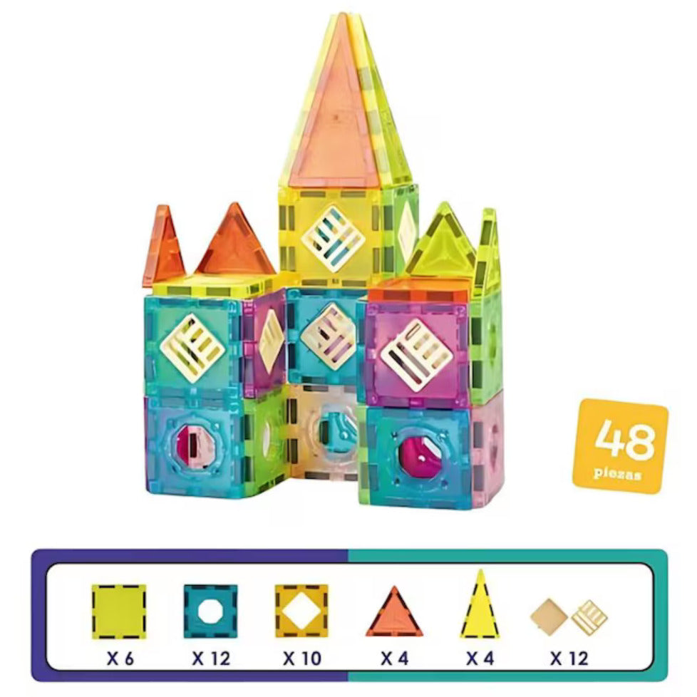 SET DE CONSTRUCTIE MAGNETIC - 48 PIESE (5.5 CM) - BUFNITEL (CH1042)