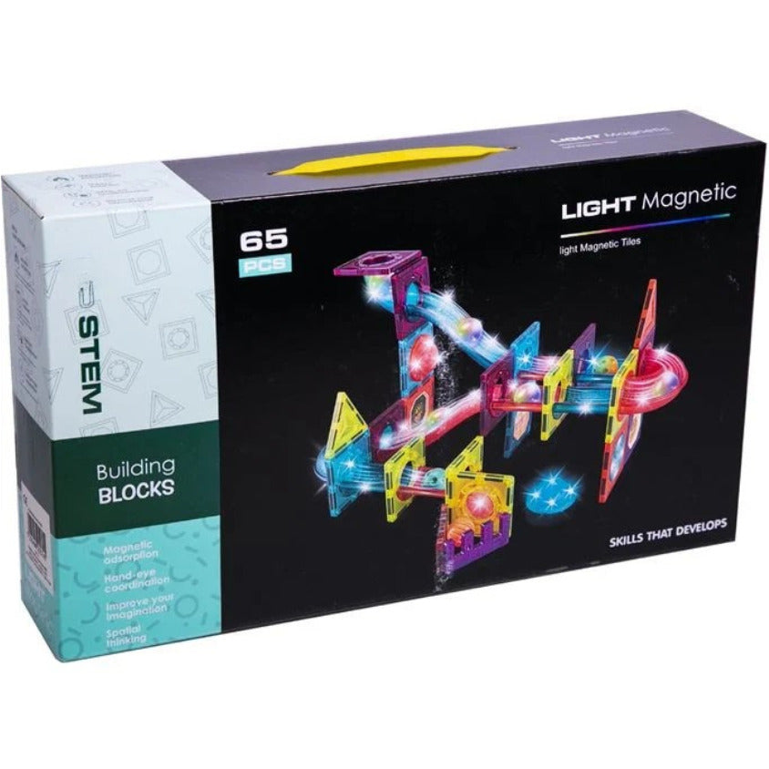 LABIRINTUL MEU MAGNETIC CU LUMINI - 65 PIESE (7.5 CM) - BUFNITEL (CH1171)