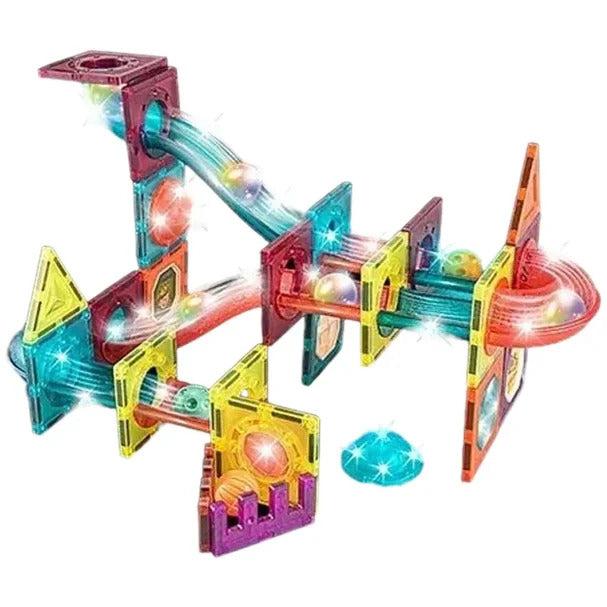 LABIRINTUL MEU MAGNETIC CU LUMINI - 65 PIESE (7.5 CM) - BUFNITEL (CH1171)