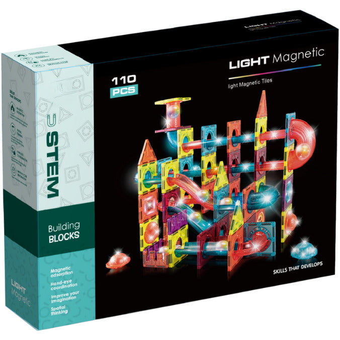 LABIRINTUL MEU MAGNETIC CU LUMINI - 110 PIESE (7.5 CM) - BUFNITEL (CH1173)