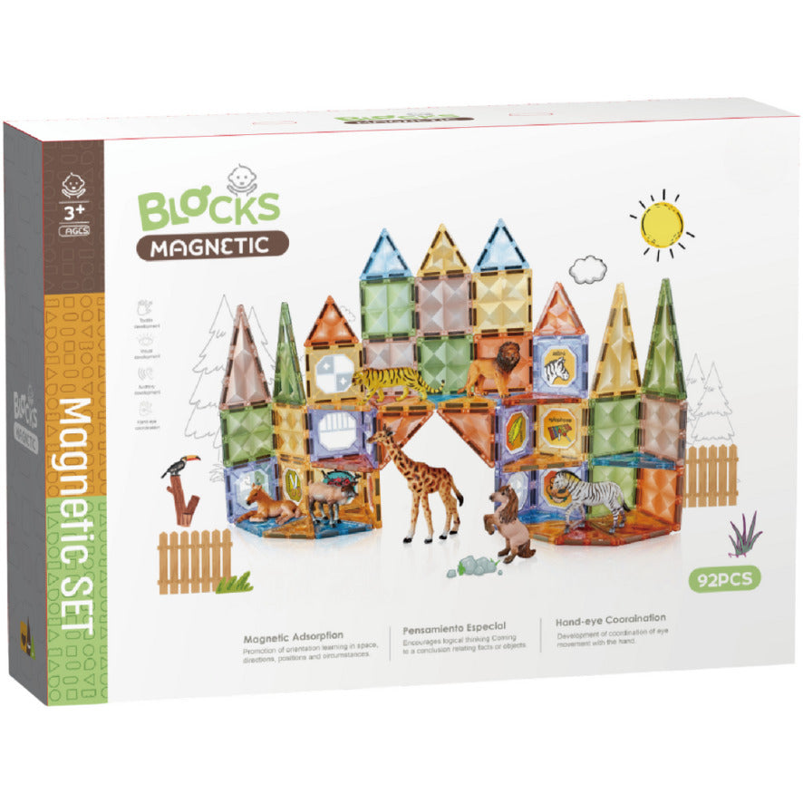 JOC MAGNETIC DIAMOND LA ZOO - 92 PIESE (7.5 CM) - BUFNITEL (CH1196)