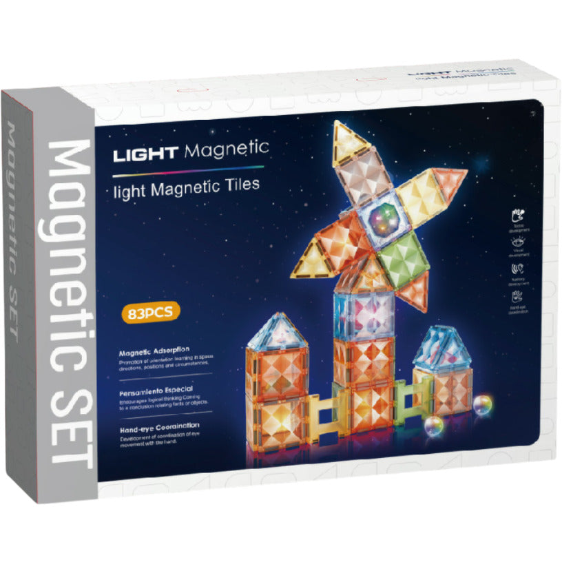 JOC MAGNETIC DIAMOND CU LUMINI - 83 PIESE (7.5 CM) - BUFNITEL (CH1222)