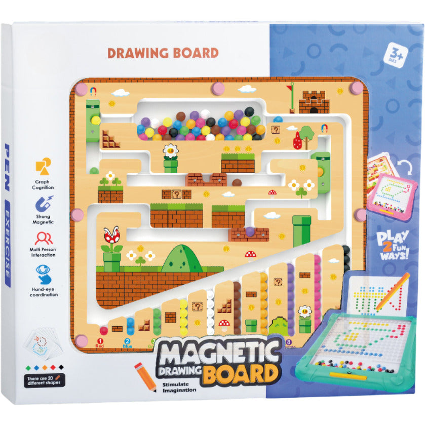 TABLITA DE DESEN 2 IN 1 CU MAGNETI - LABIRINT COLORAT - BUFNITEL (CH1151)