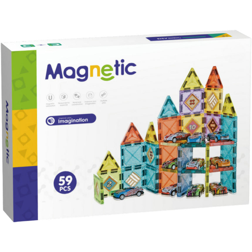 JOC MAGNETIC - PARCAREA MASINUTELOR 59 PIESE (5.5 CM) - BUFNITEL (CH1293)