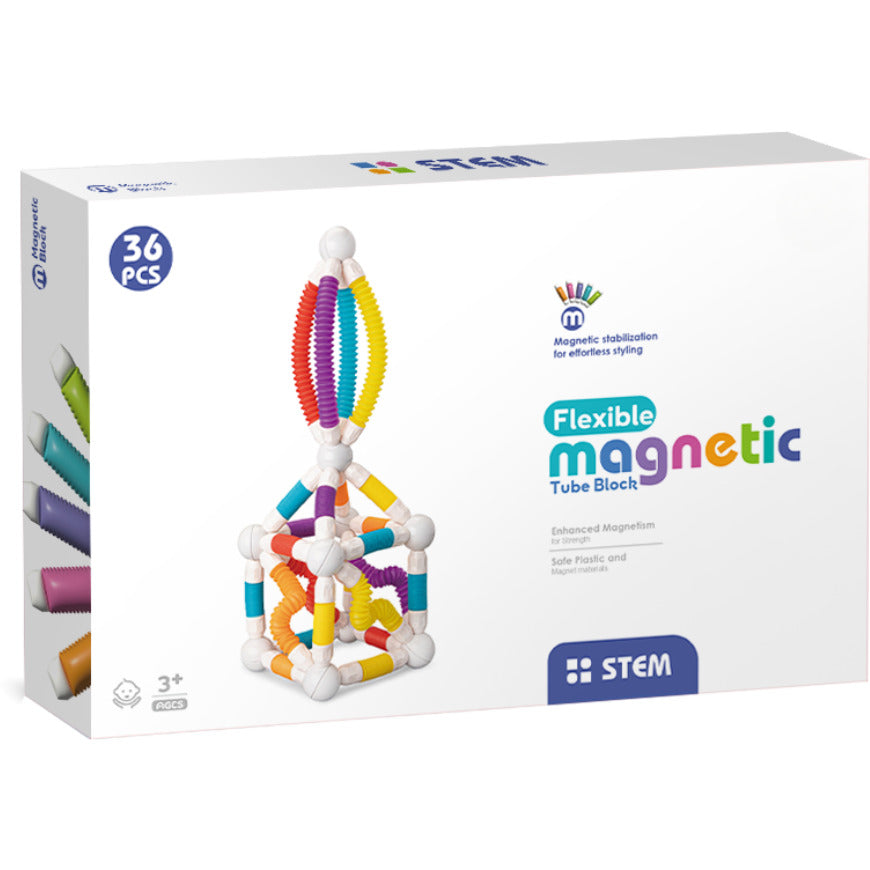 SET DE CONSTRUCTIE MAGNETIC CU TUBURI FLEXIBILE (36 PIESE) - BUFNITEL (CH1451)