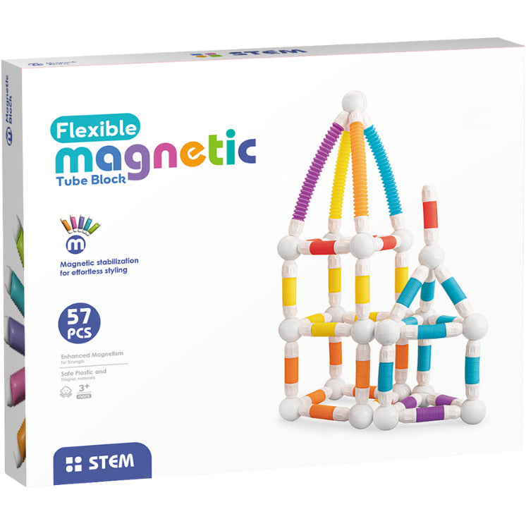 SET DE CONSTRUCTIE STEM MAGNETIC - TUBURI FLEXIBILE (57 PIESE) - BUFNITEL (CH1453)
