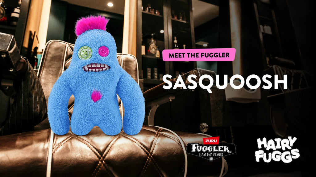 FUGGLER - JUCARIE DE PLUS, 23 CM - CIUDATEII CU PAR, SASQUOOSH - TUFT - BLUE - ZURU (15727E)