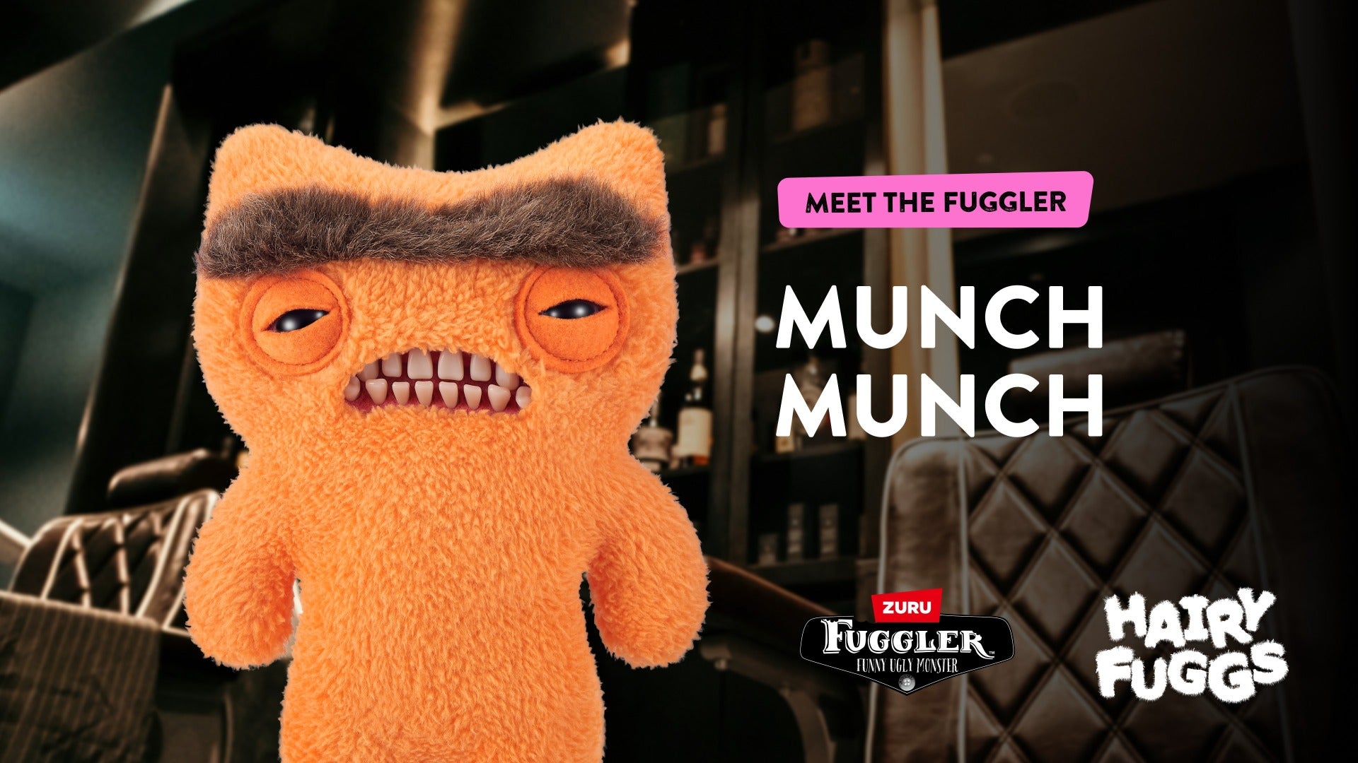 FUGGLER - JUCARIE DE PLUS, 23 CM - CIUDATEII CU PAR, MUNCH MUNCH - MONO - ORANGE - ZURU (15727M)