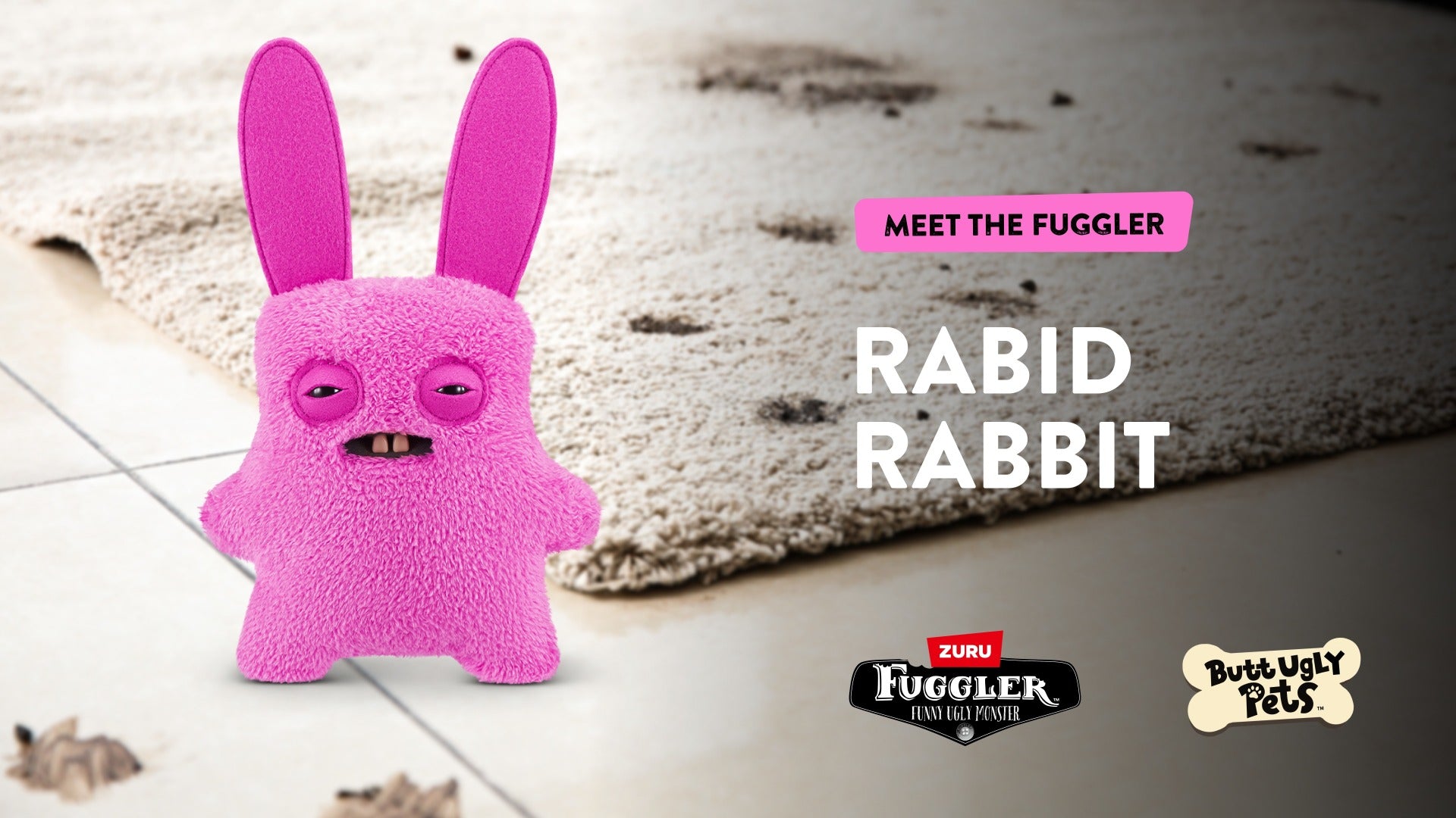 FUGGLER - JUCARIE DE PLUS, 23 CM - CIUDATEII ANIMALE URATELE, RABID RABBIT - BUNNY - ZURU (15731H)