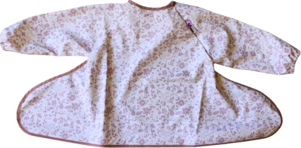 BAVETA CU MANECI SI VENTUZE - FLEUR DE JARDIN (SAND/MAUVE) - TIDY TOT (CCFR)