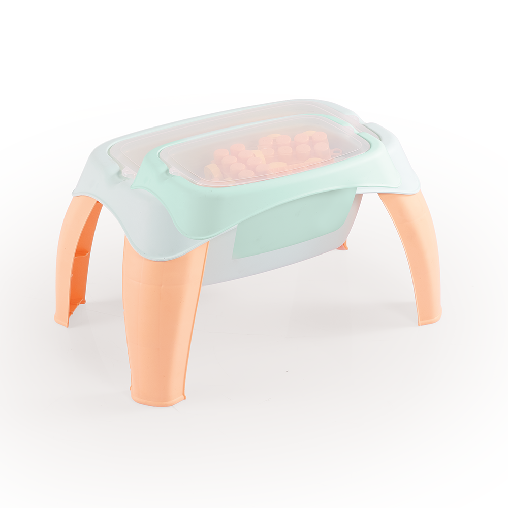 MASUTA ACTIVITATI CU 30 CUBURI DE CONSTRUIT - PASTEL - DOLU (D5211)