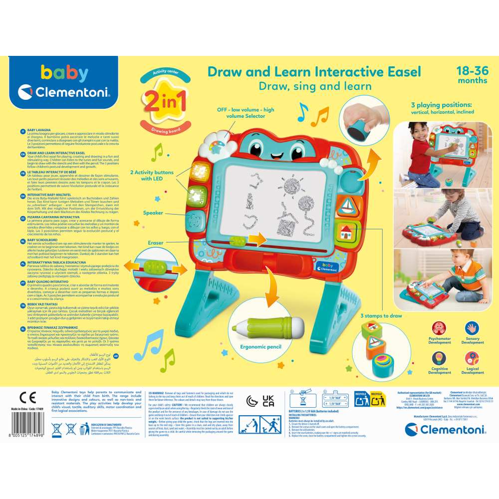 CLEMENTONI - INTERACTIVE DRAWING TABLET WITH SOUNDS AND LIGHTS - CLEMENTONI (CL17489)