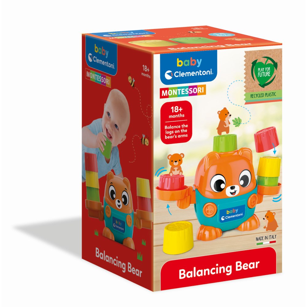 MONTESSORI URSULET DE ECHILIBRU PENTRU DEZVOLTAREA SENZORIALA COGNITIVA SI PSIHOMOTORIE - CLEMENTONI (CL17493)