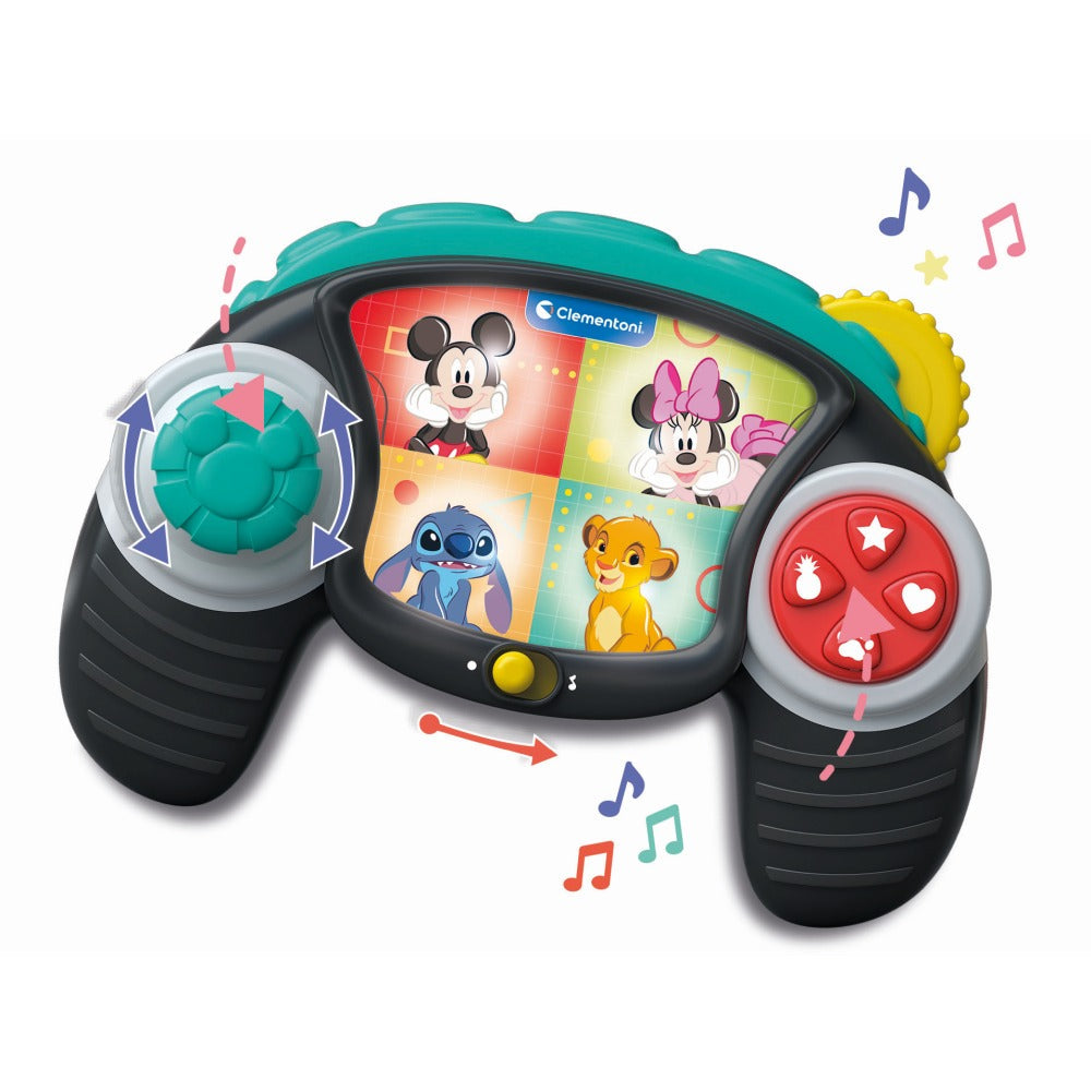 CONTROLER DE JOC DISNEY CU LUMINI SI SUNETE PENTRU DEZVOLTAREA SENZORIALA SI A ABILITATILOR MOTORII FINE - CLEMENTONI (CL17497)