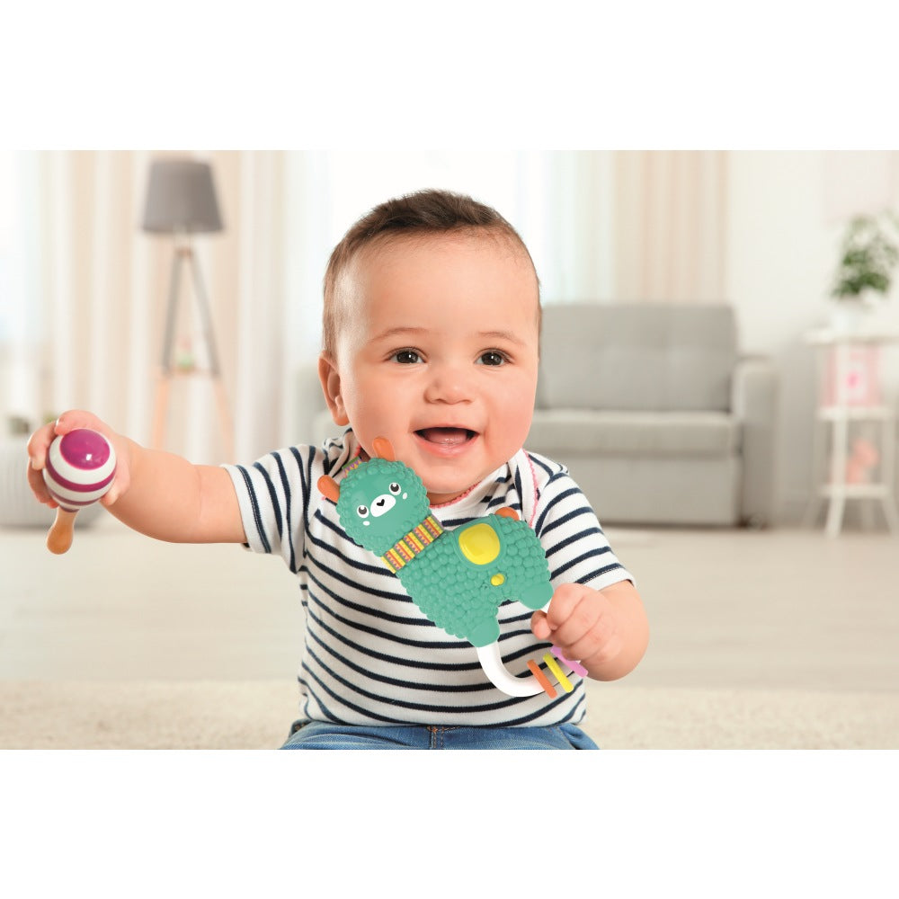 ZORNAITOARE INTERACTIVA ALPACA CU LUMINI SI SUNETE CE CONTRIBUIE LA DEZVOLTAREA MULTISENZORIALA - CLEMENTONI (CL17505)