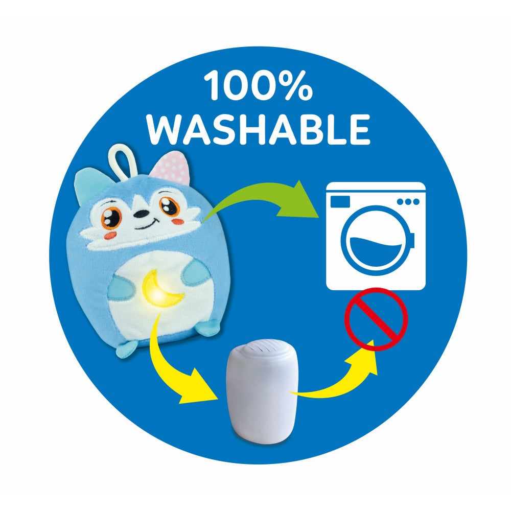 JUCARIE LUP DE PLUS CU LUMINA DE NOAPTE SI SUNETE PENTRU RELAXARE SI SOMN LINISTIT - CLEMENTONI (CL17554)