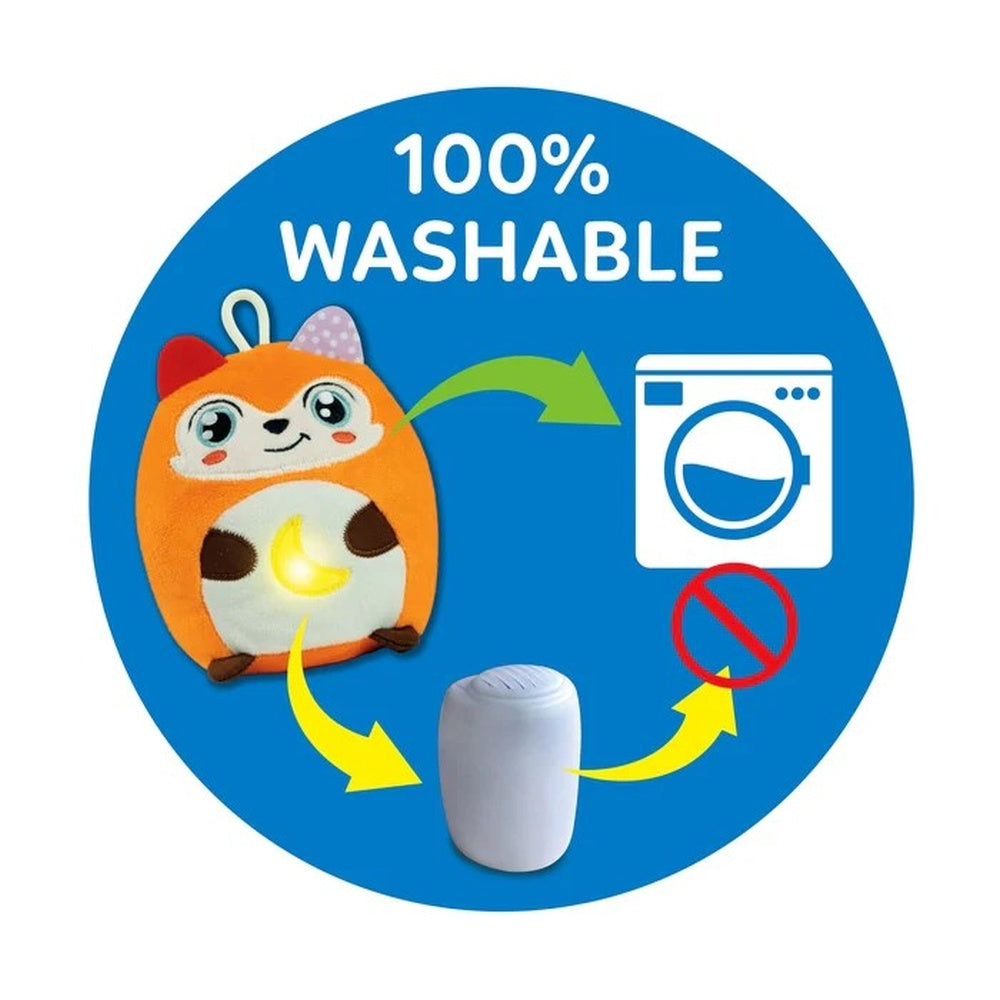 JUCARIE VULPE DE PLUS CU LUMINA DE NOAPTE SI SUNETE PENTRU RELAXARE SI SOMN LINISTIT - CLEMENTONI (CL17555)