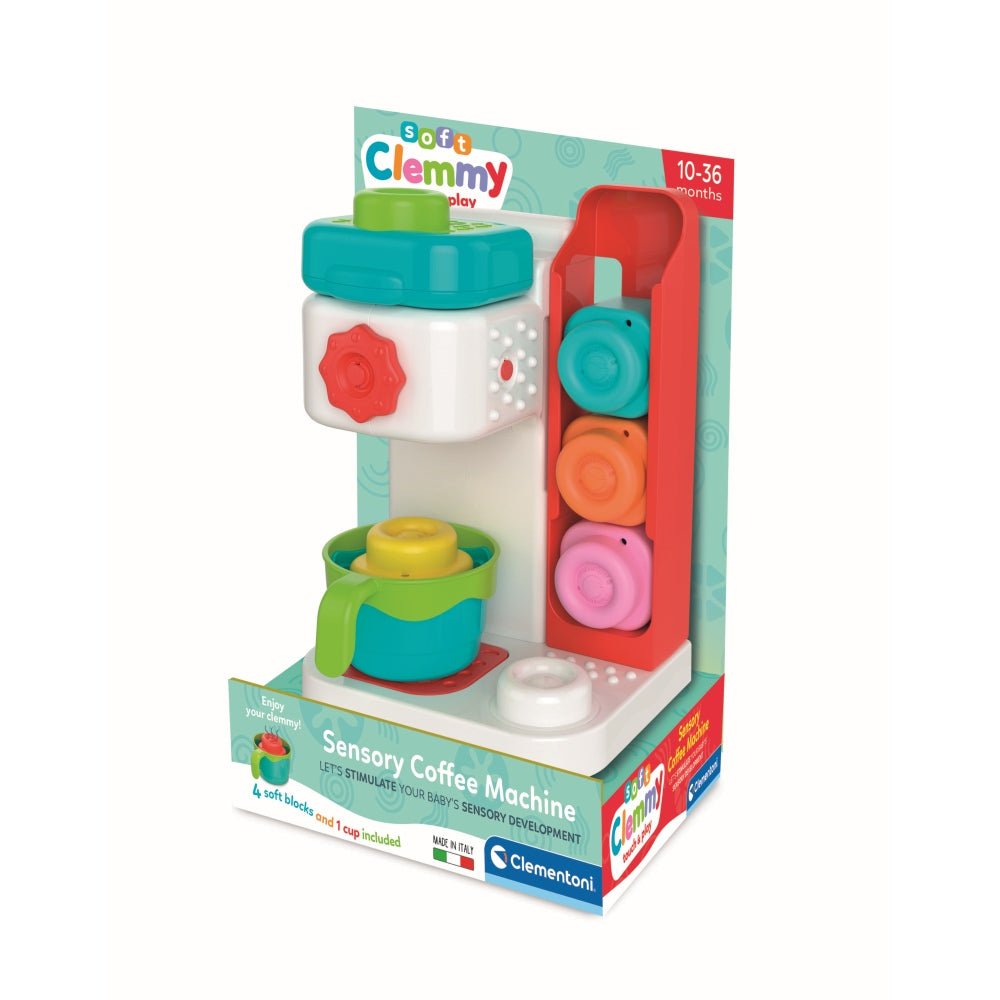 JUCARIE EDUCATIONALA SOFT CLEMMY APARAT DE CAFEA PENTRU DEZVOLTAREA SENZORIALA SI MOTORIE A COPIILOR - CLEMENTONI (CL17616)