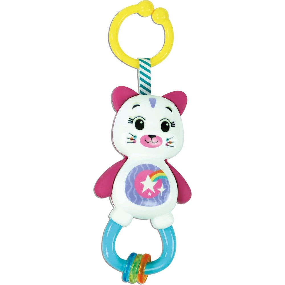 SET CADOU BEBELUSI PENTRU DEZVOLTAREA MULTISENZORIALA CE INCLUDE ZORNAITOARE PISICUTA CHEI PENTRU DENTITIE SI PATURICA DE CONFORT - CLEMENTONI (CL17805)