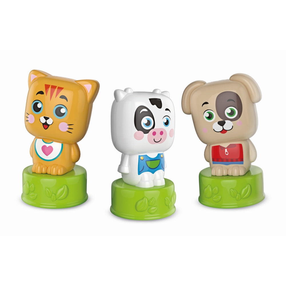 SET DE JOACA EDUCATIONAL SOFT CLEMMY CU ANIMALUTE 6 CUBURI MOI SI CARTICICA - CLEMENTONI (CL17849)