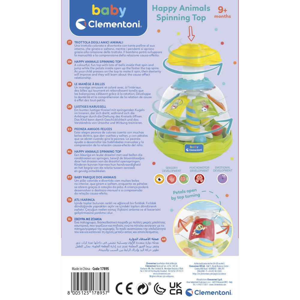 JUCARIE ROTATIVA CU BILUTE PENTRU DEZVOLTAREA SIMTURILOR SI ABILITATILOR MOTORII - CLEMENTONI (CL17895)