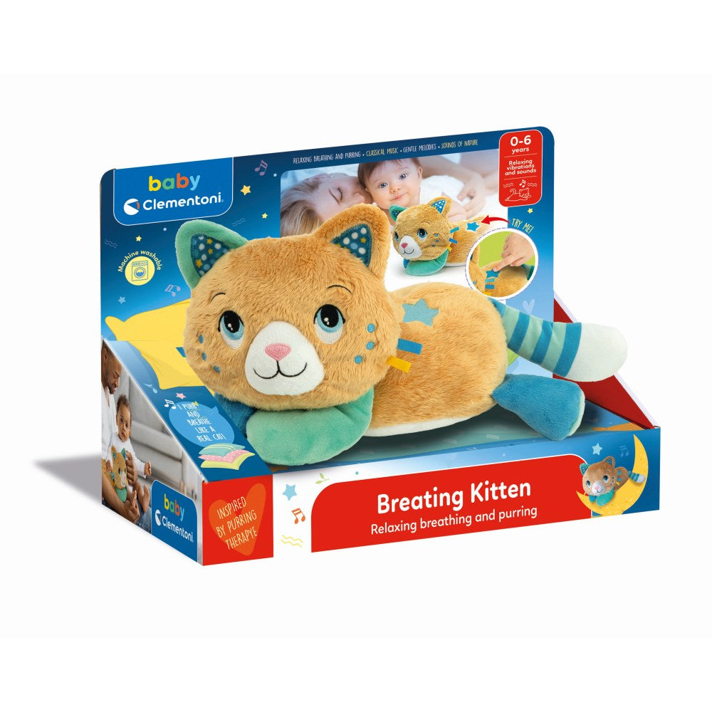 PISICUTA DE PLUS CU MELODII SI VIBRATII CE IMITA TORSUL PENTRU RELAXARE SI SOMN LINISTIT - CLEMENTONI (CL17969)