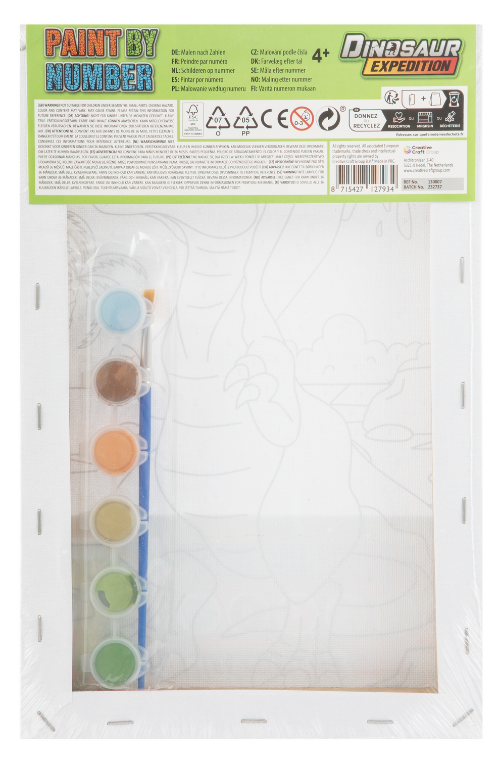 PAINTING BY NUMBERS - DINOSAUR - GRAFIX (130007)