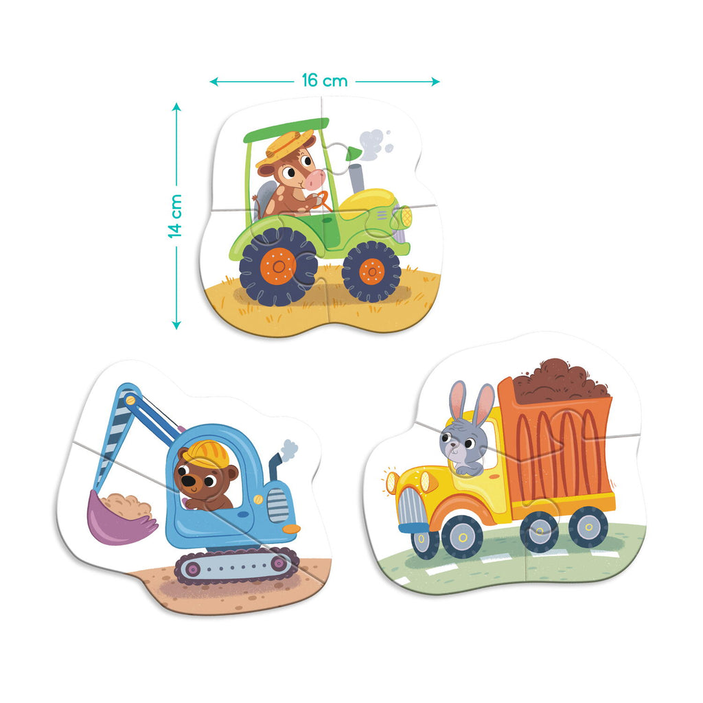 BABY PUZZLE 3 IN 1 - MIJLOACE DE TRANSPORT (2,3,4 PIESE) - DODO (DO300392)