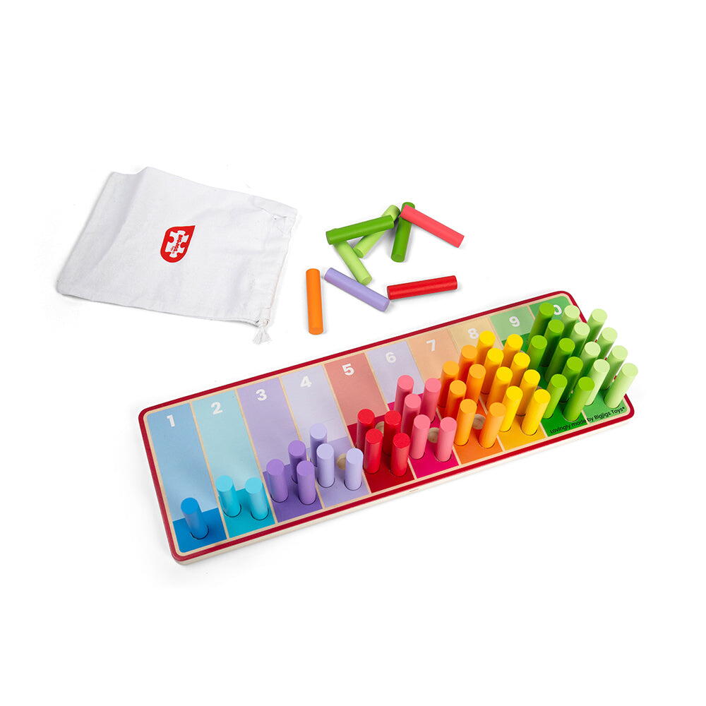 SET BETISOARE DIN LEMN PENTRU NUMARAT - CURCUBEU - BIGJIGS TOYS (36009) - Libelula Vesela - Jucarii