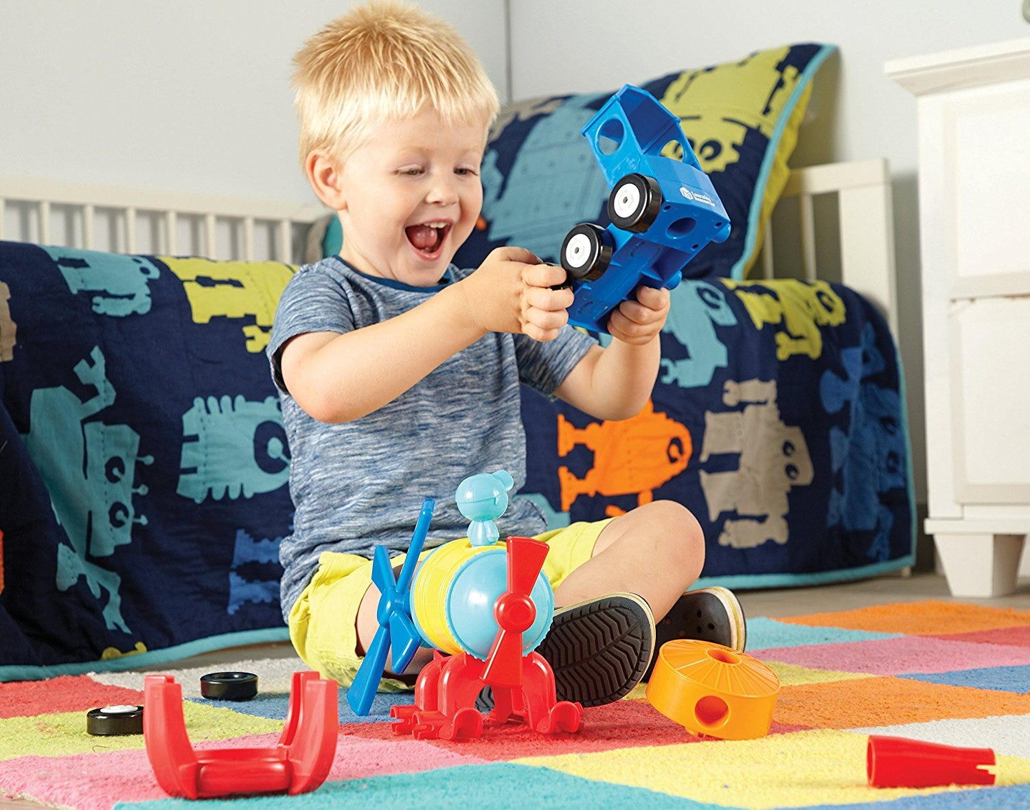 HAI SA CONSTRUIM - 1-2-3 RACHETA -TREN - ELICOPTER - LEARNING RESOURCES (LER2859)